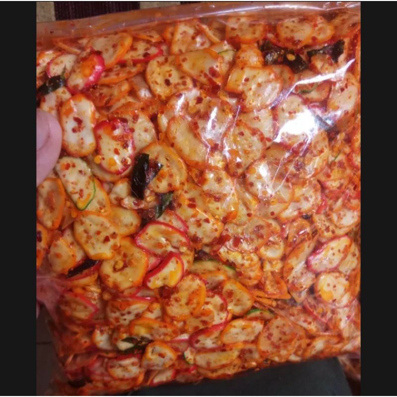 

kurupuk bawang pedas daun jeruk isi 1kg