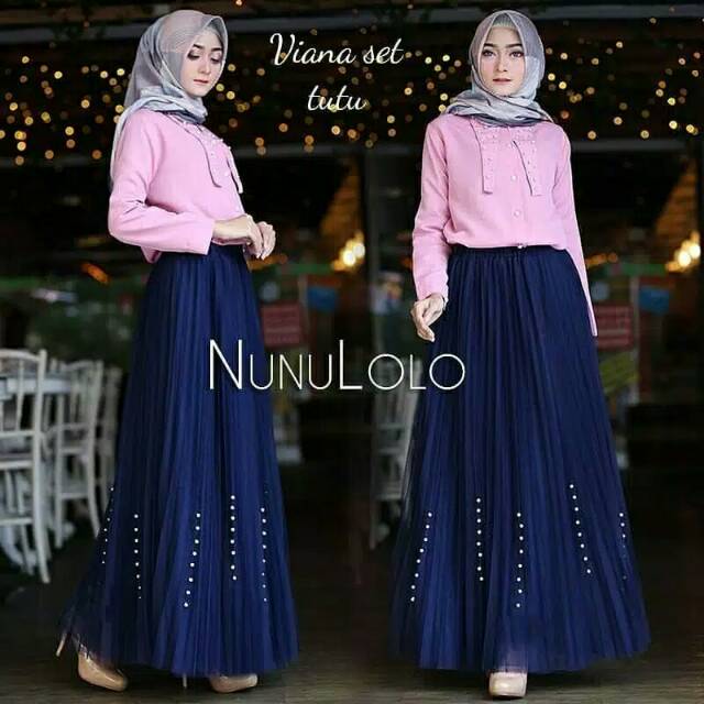 Viona set tutu/Baju Set /Hijabers Kekinian