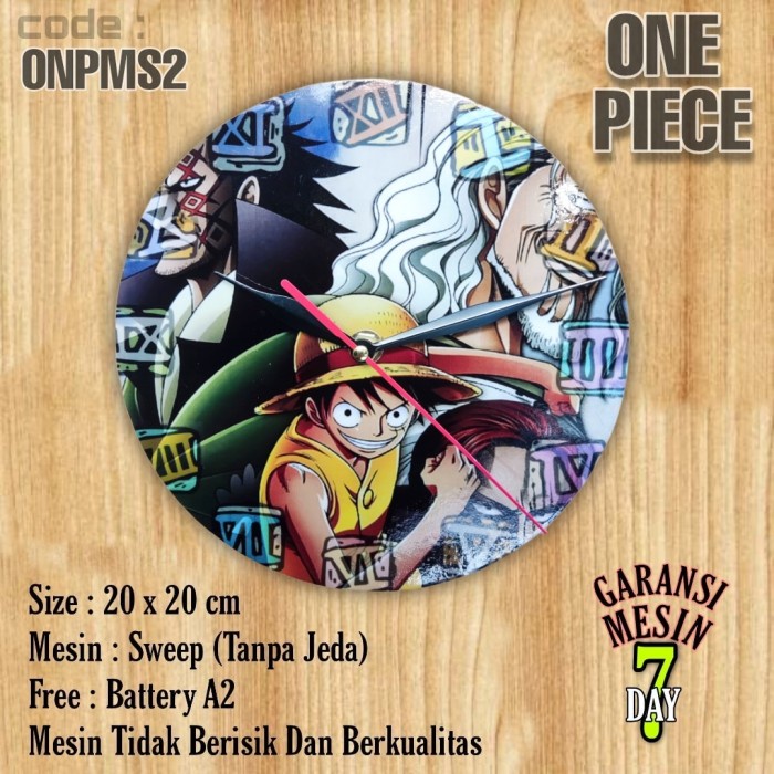 Jam Dinding ANIME ONE PIECE SWEPP MESIN HALUS TIDAK BERISIK ONEPIECE