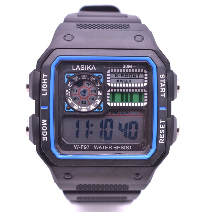 ANTI AIR JAM TANGAN LASIKA F97 KOTAK PRIA  SPORT DIGITAL