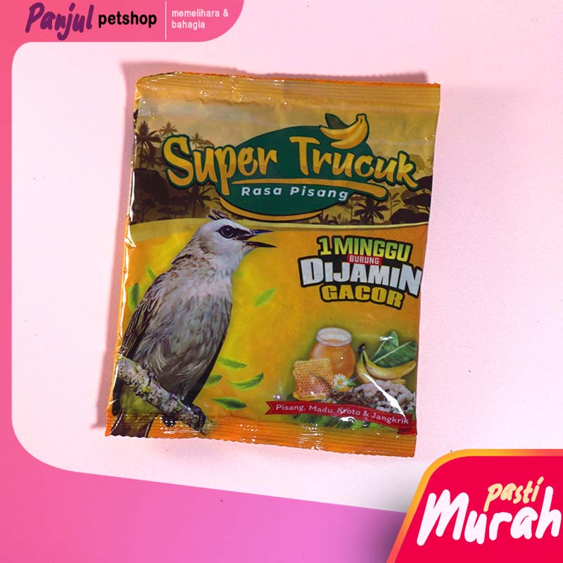 PUR SUPER TRUCUK SEMPATI PUR RASA PISANG PAKAN BURUNG TRUCUKAN PLECI MURAI & KROTO SERANGGA VOERTRS