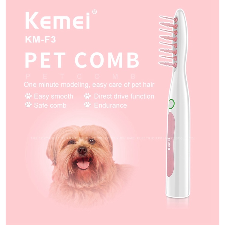 ALAT PIJAT &amp; SISIR ELEKTRIK HEWAN PELIHARAAN KEMEI F3 PET SKIN ELECTRIC MASSAGE &amp; COMB USB ANJING KUCING KELINCI