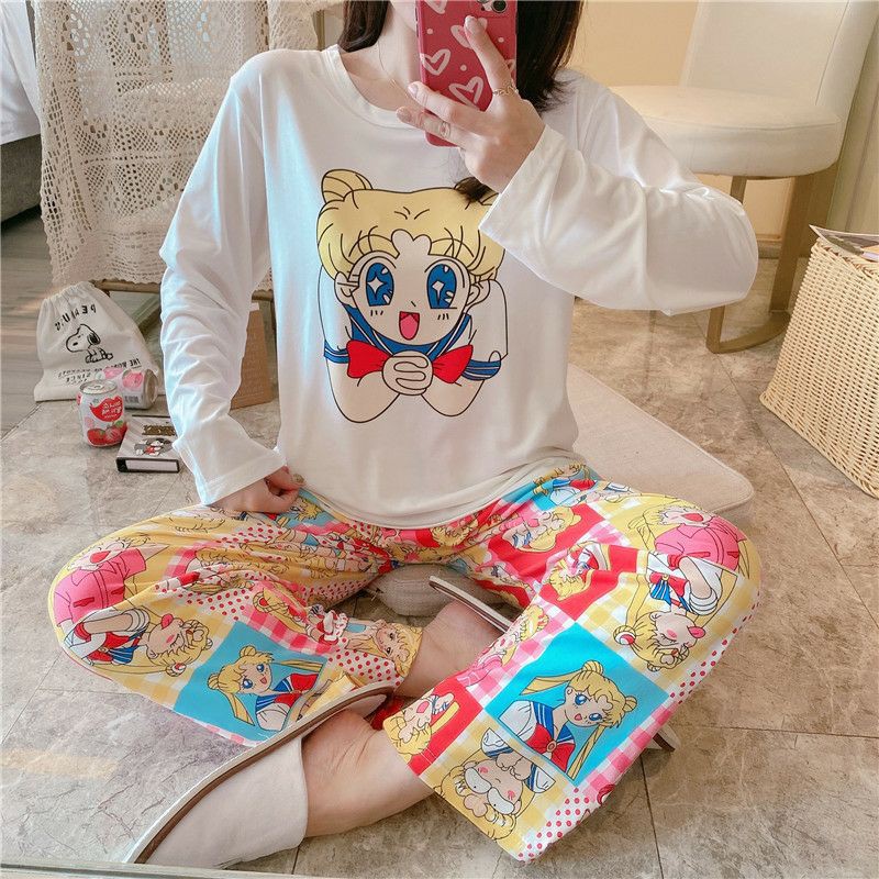 Piyama 188 Import Baju Tidur Sailormoon Usagi Sailor Moon Panjang Anak Perempuan Remaja Wanita