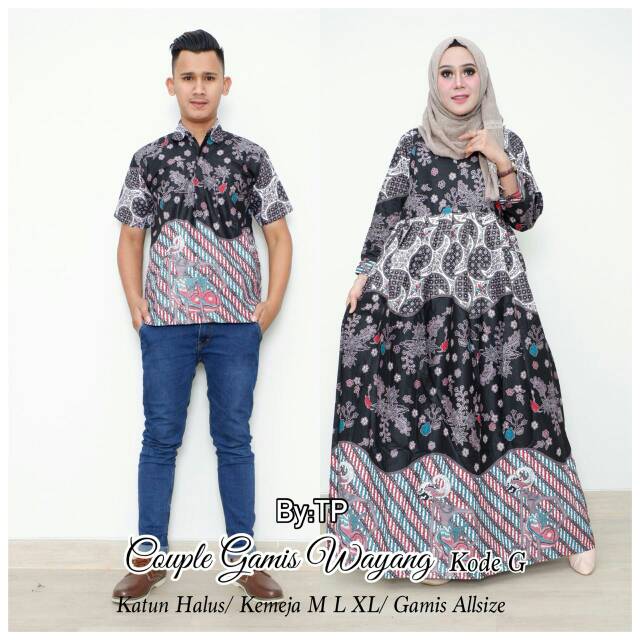 COUPLE GAMIS WAYANG MURAH COUPLE BATIK WAYANG MURAH SARIMBIT BATIK SARIMBIT MURAH BAJU KONDANGAN