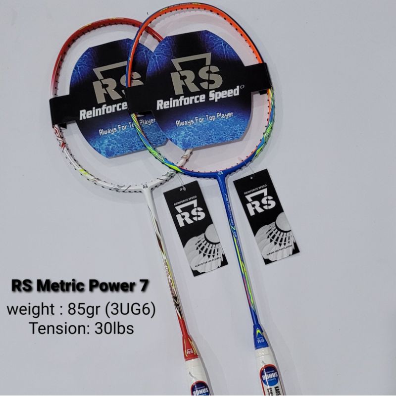 [Free Pasang Senar] Raket Badminton RS metric power 7 + bonus tas kaos senar lengkap