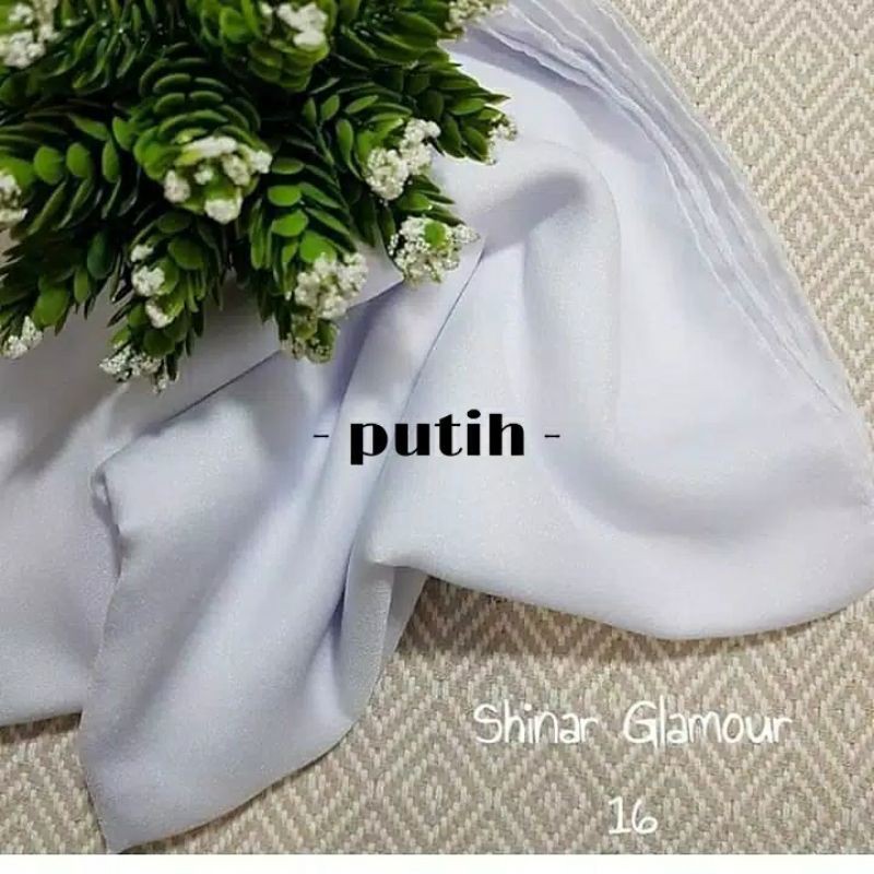 Shinar Glamour Ansania Square  - Jilbab Segiempat Sinar-PUTIH