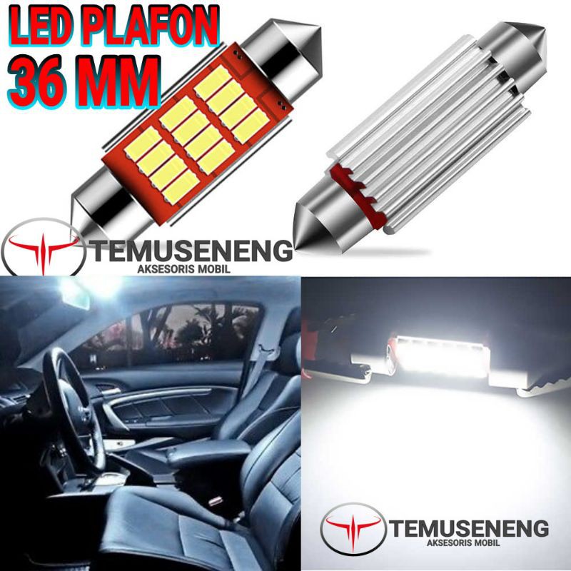 Lampu Led Plafon Mobil 36 Mm Canbus 12 Smd Mata Kabin Cabin Interior Mobil Festoon Feston Heatsink