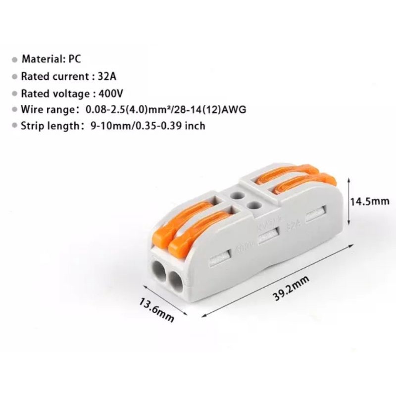 Wire Connector Terminal Kabel Block Tuas (S-22/33/5/T) Sambungan Cepat 11 Pcs