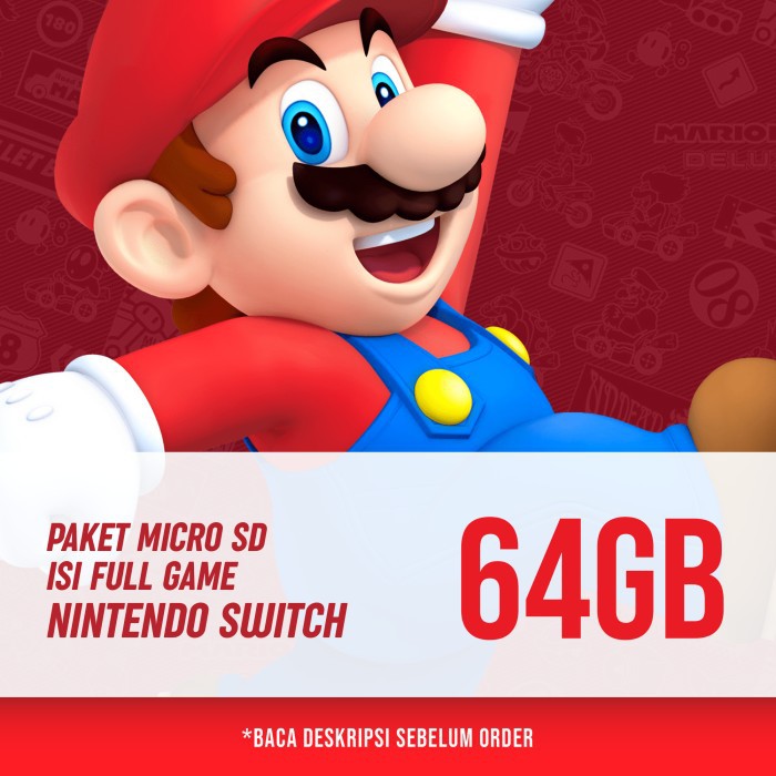 Promo PAKET MICRO SD 64GB ISI GAME NINTENDO SWITCH XCI NSP Terbaru