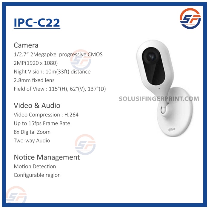 CCTV Wifi DAHUA IPC C22 2MP | IP Network Camera