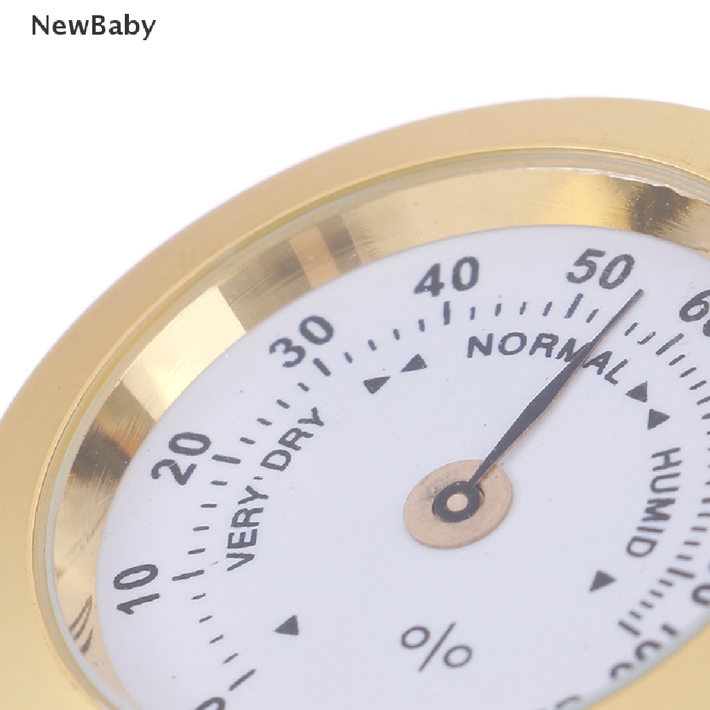 NewBaby 37mm round gold cigar smoking measure hygrometer humidity moisturizing ID