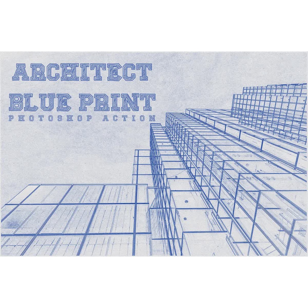 Architecture Blue Print Photoshop Action