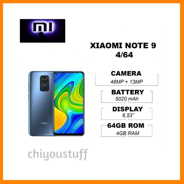 XIAOMI REDMI NOTE 9 4/64 4GB RAM 64GB ROM GARANSI RESMI