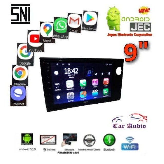 Head Unit Android 9 inch BRIO Head Unit Android MOBILIO Android BRV 9 inch Plug and play