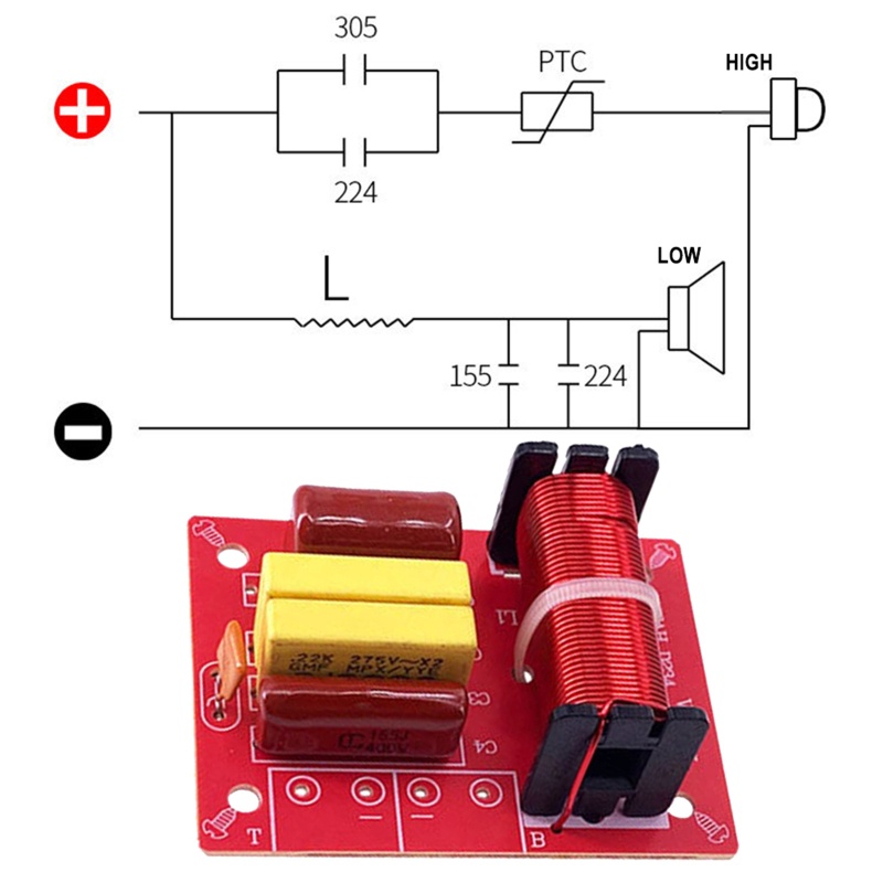 Bt D234 Pembagi Frekuensi Speaker 2arah 80W Papan Modul Filter Crossover Hi-Fi Untuk Speaker DIY Untuk Cross Filte