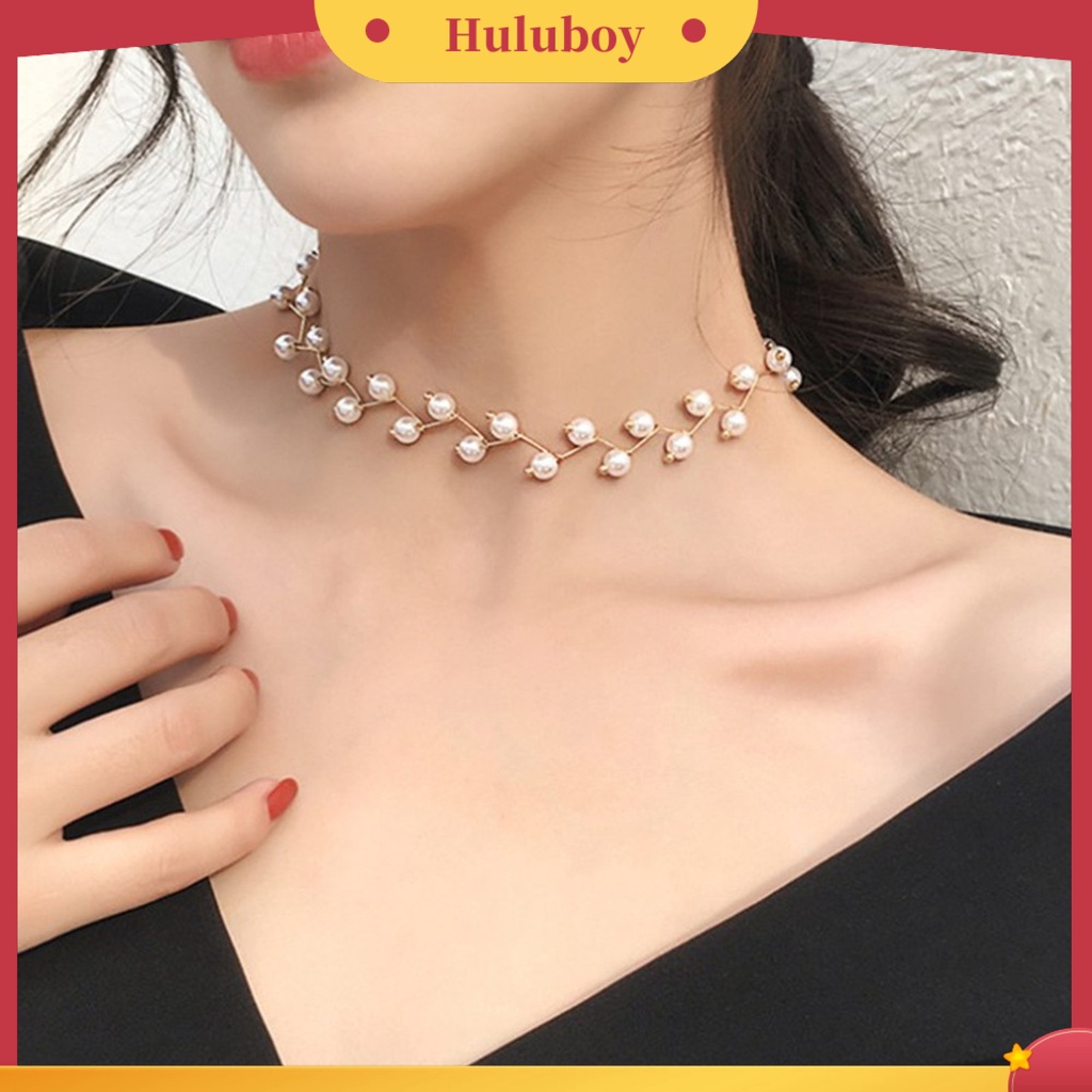 Hu Hu Hu Hu Hu Alat Bantu Pasang Kacamata♡ Kalung Choker Rantai Mutiara Imitasi Adjustable Untuk Wanita