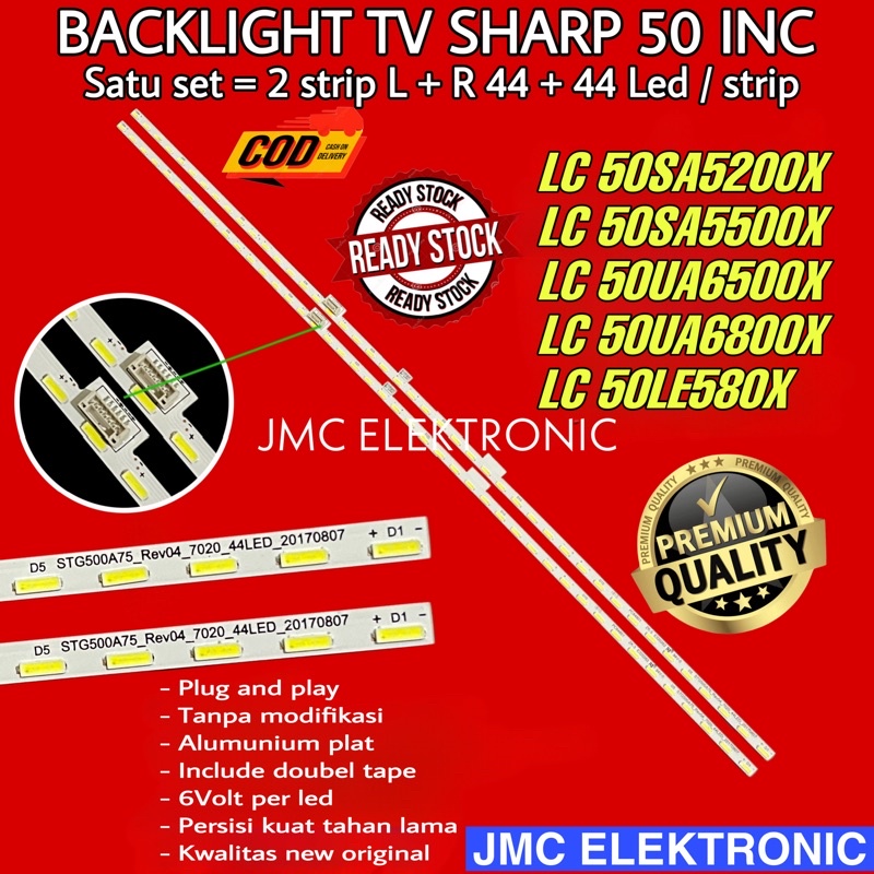 BACKLIGHT TV LED SHARP 50SA5200 50SA5500 50UA6500 50UA6800 50LE580 LC-50SA5200 LC-50SA5500 LC-50UA6500 LC-50UA6800 LC-50LE580 50SA5200X 50SA5500X 50UA6500X 50UA6800X 50LE580X LC50SA5200X LC50SA5500 LC50UA6500X LC50UA6800X LC50LE580X LC50SA5200 LC50SA5500