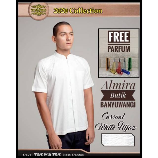 Baju Koko Tasmatas 2020 type Cassual WHITE HIJAZ