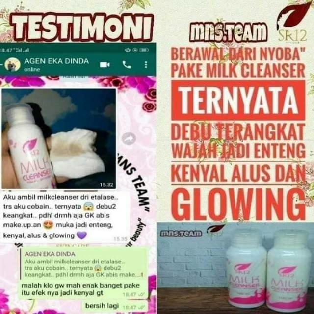 MILK CLEANSER SR12 / SUSU PEMBERSIH WAJAH ALAMI BPOM / MEMBERSIHKAN SEL KULIT WAJAH