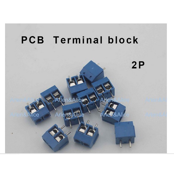 HQ 2 Pin Screw blue PCB Terminal Block Connector 5mm