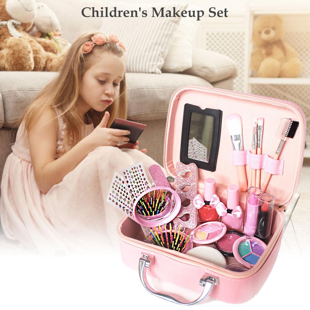 make up set kosmetik anak children pretend plays make up kit set mainan make up anak dengan fungsi asli - kado anak cewek