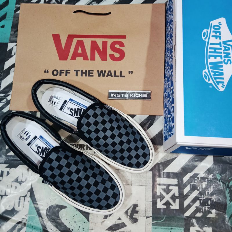 Vans Slip On Checkeboard Abu Hitam Slip On Wanita