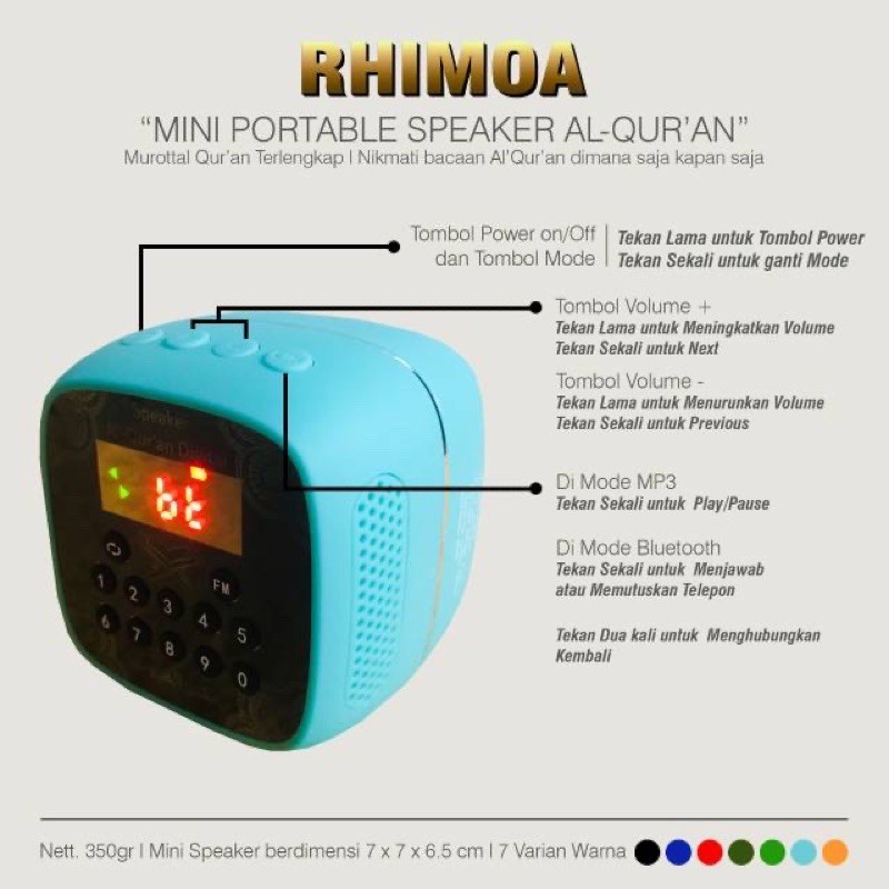 PROMO SPEAKER RHIMOA ALQURAN V-600 MINI MUSIC BOX V600 CUBE NEW 2023 MUROTTAL AL-QUR'AN BLUETOOTH