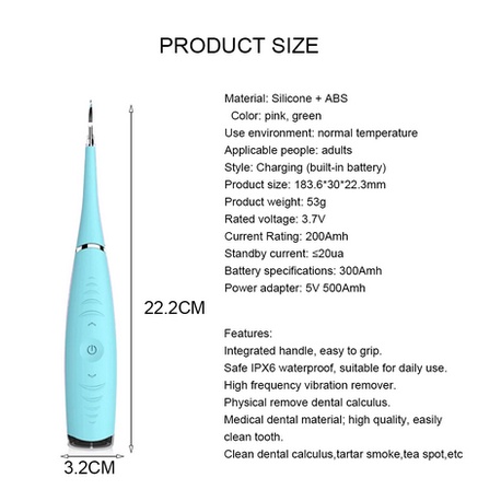 TOOL DENTAL SCALER PORTABLE ALAT PEMBERSIH PLAK GIGI / Alat Pembersih Karang Gigi Penghilang Plak Elektrik