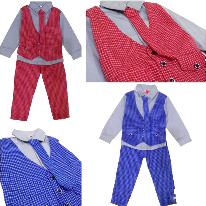 Baju Bayi Laki Laki Setelan Kemeja Dasi Bayi Lengan Panjang Kevin