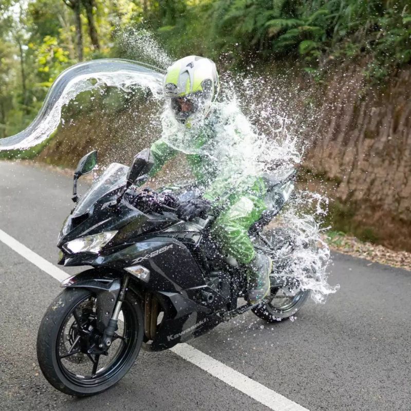 jas hujan riding Tromax satonda full tape seam seal waterproof - raincoat stelan putih transparan