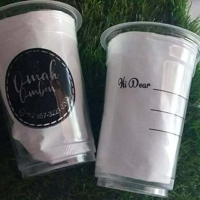 Gelas Cup 14oz Polos dengan Sablon Custom untuk Minuman