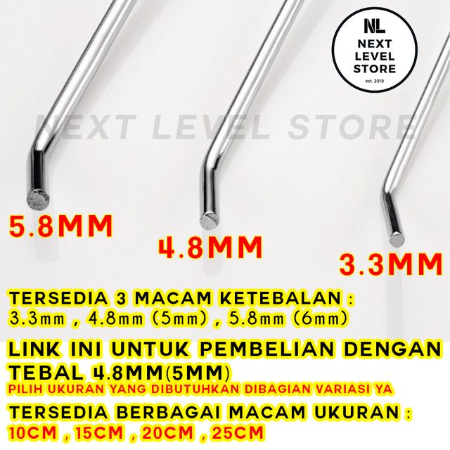 Triangle Hook Ram Tripod 10 15 20 25 CM Besi Stainless Cantolan Besi Tebal 5mm 4.8mm