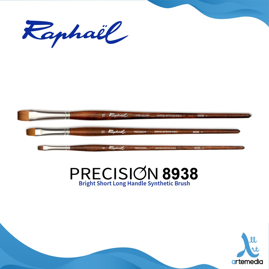 

Raphael 8938 Bright Short Precision Synthetic Brush Long Handle