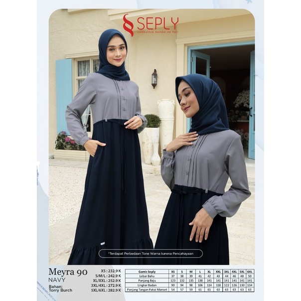MEYRA 90 | DISKON GAMIS SEPLY TERBARU | NAVY HITAM ABU