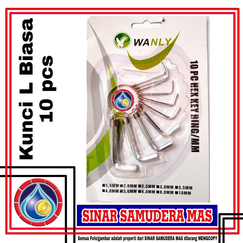 Kunci L biasa set - KUNCI SOCK L - KUNCI L NEKEL