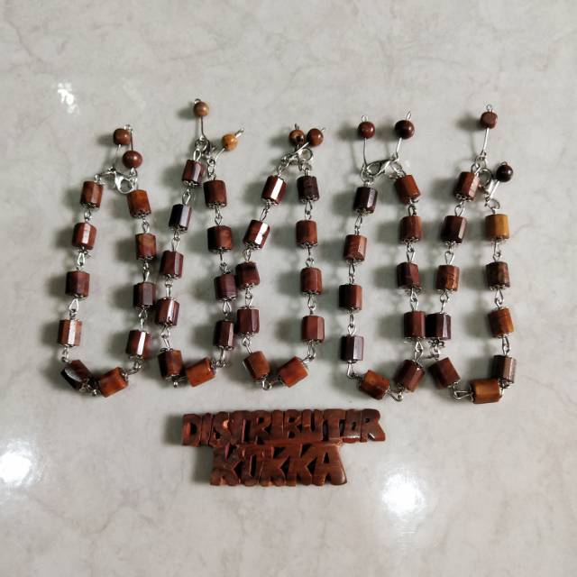 ( SUPER MURAH ) Grosir 5 pcs gelang kokka kaukah fukakah koka paryasi rantai coklat