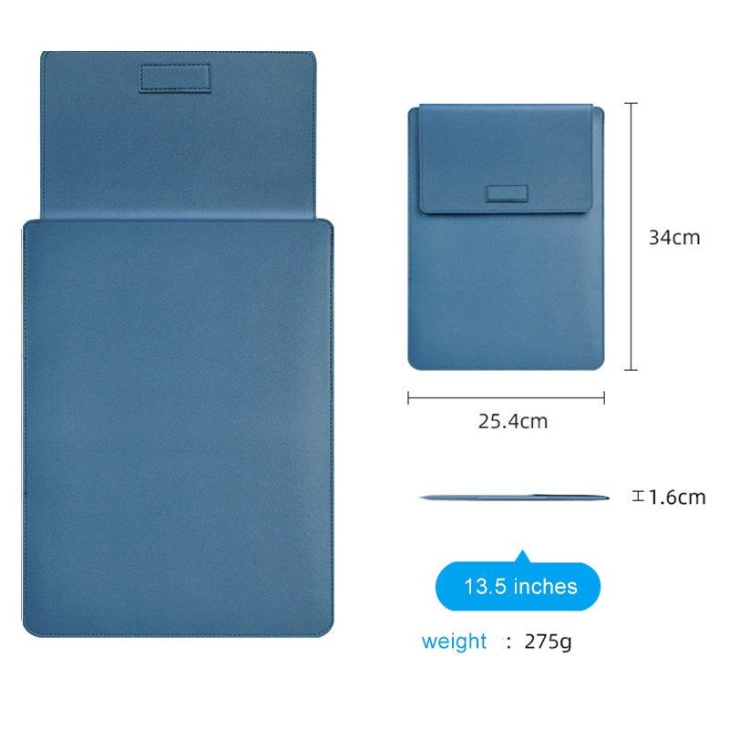 Bonkyo 13 - 14 Inch Case Stand Sleeve PREMIUM PU LEATHER Kulit MACBOOK Air Sarung Skin LAPTOP