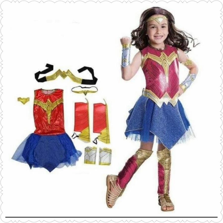 kostum wonder woman anak perempuan dress costplay costume karakter Costumes