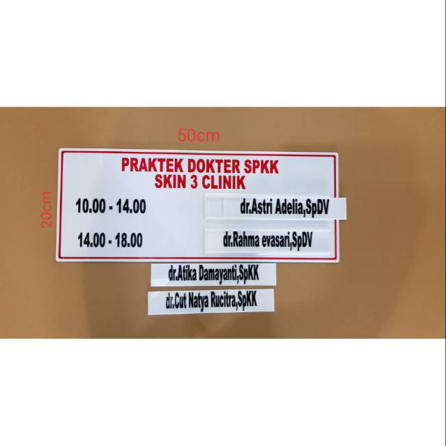 

Acrylic Papan Nama Dokter (50x20cm)