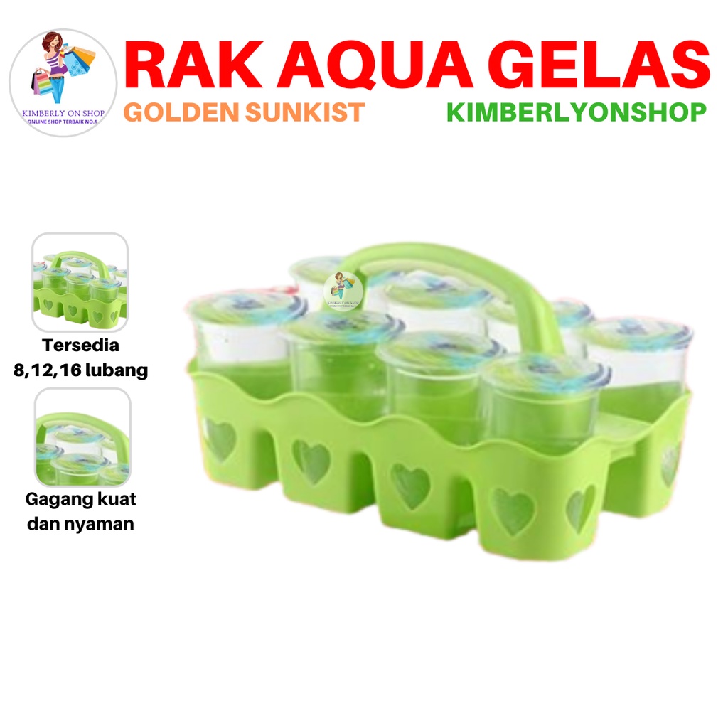 Rak Aqua Gelas Keranjang Aqua Plastik Rak Minuman Golden Sunkist