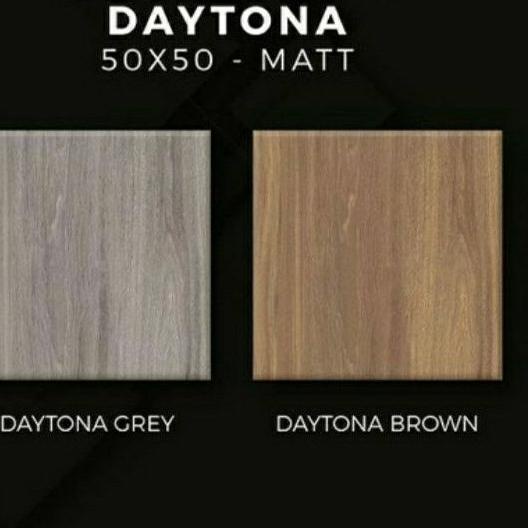 Muraaaahh.. Keramik 50x50 Matt Motif Kayu Daytona Brown dan Grey Grade A