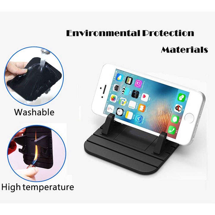 Holder Smartphone Anti Slip Stand Silicon - Black