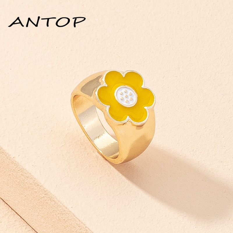 Fashion Kreatif Cincin Hati Ins Gaya Hadiah Aksesoris Cincin Lucu ANTOP