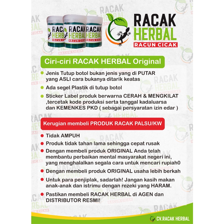 PROMO RACUN CICAK HERBAL 20gr | RACAK HERBAL ORIGINAL | RACUN TOKEK | PEMBASMI KECOA CICAK DAN TOKEK PALING AMPUH !!!  | CICAK HUNTER | OBAT CICAK