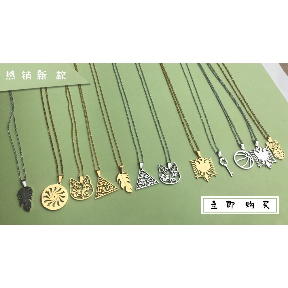 Kalung Desain Gelombang Bahan Stainless steel Untuk Wanita