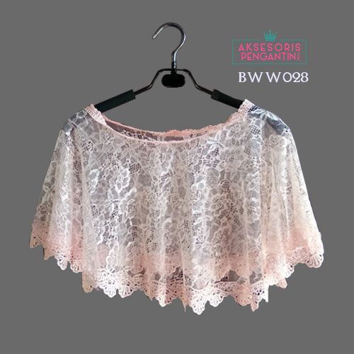 [BISA COD] BOLERO KARDIGAN PESTA  AKSESORIS WEDDING LACE PEACH BWW028