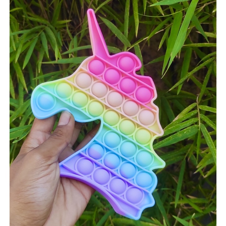 Pop It Fidget Toy Murah Rainbow Mainan Anak Penghilang Stress Tiktok-UNICORNindigo Tebal