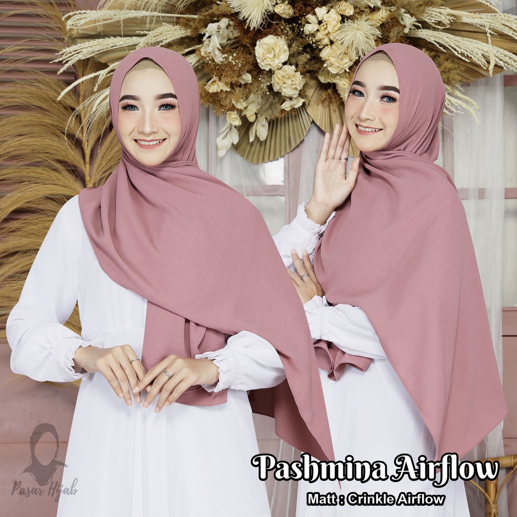 Pashmina Crinkle Airflow Premium Hijab Pashmina Anti Kusut Jilbab Pashmina Airflow Terbaru Pasar_hijab