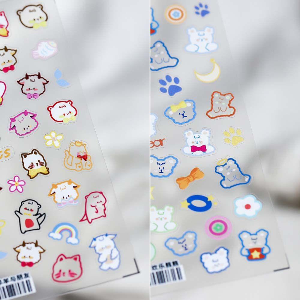Mxbeauty Stiker Nail Art Lucu Perekat Domba Ultra-Tipis Beruang Kecil Relief Manicure Tool