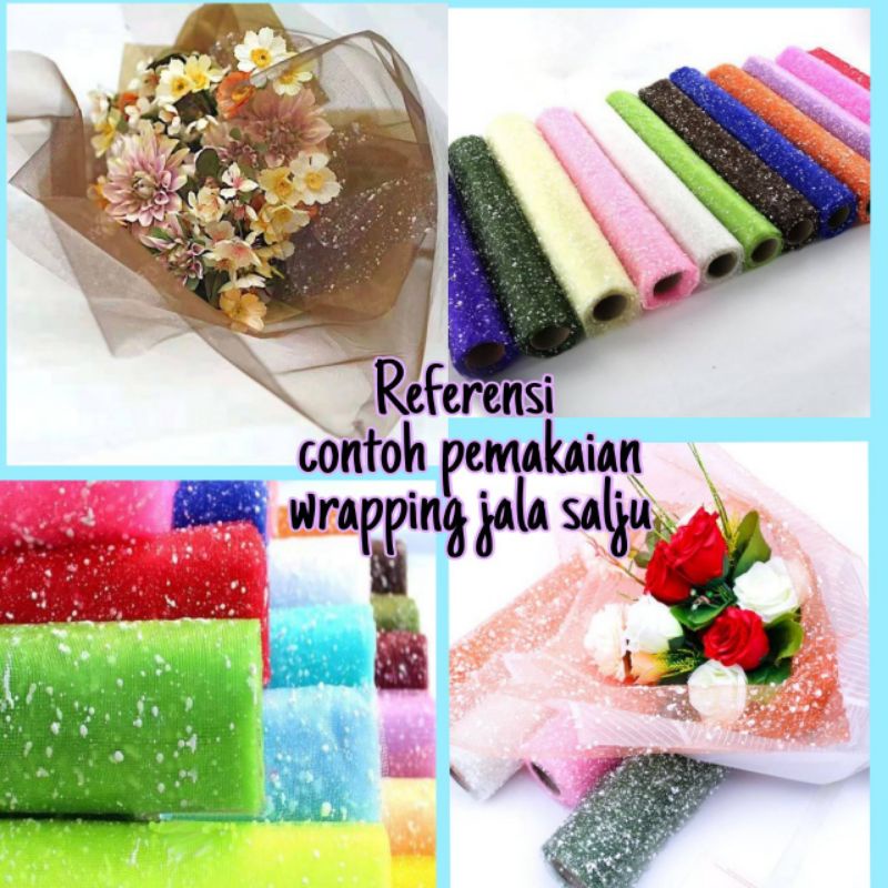 Jual Lembar Snow Mesh Snow Flake X Kain Tile Salju Wrapping